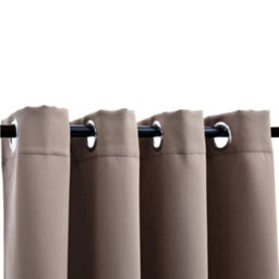Berkfield Blackout Curtains With Metal Rings 2 Pcs Taupe 140X175 Cm - thumbnail 3