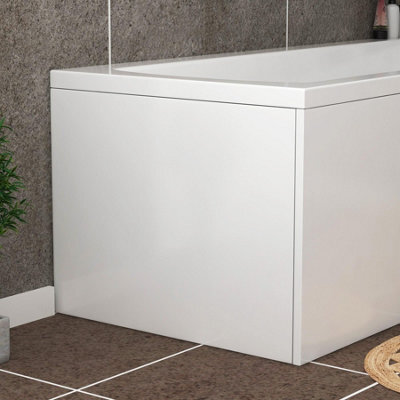 Royal Bathrooms Turin 700mm Gloss White Mdf L-Shaped Shower Bath End Panel Wooden - image 1