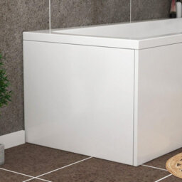 Royal Bathrooms Turin 700mm Gloss White Mdf L-Shaped Shower Bath End Panel Wooden - thumbnail 1