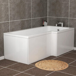 Royal Bathrooms Turin 700mm Gloss White Mdf L-Shaped Shower Bath End Panel Wooden - thumbnail 3