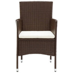 Berkfield 3 Piece Garden Bistro Set Poly Rattan And Tempered Glass Brown - thumbnail 4