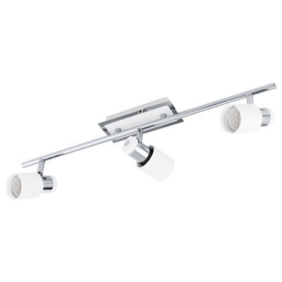 Elegant Wall 3 Spot Light In Chrome And White With Gu10 Bulbs - image 1