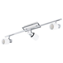 Elegant Wall 3 Spot Light In Chrome And White With Gu10 Bulbs - thumbnail 1
