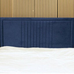 "Urban Textures - Veneto Luxury 20"" High Plush Velvet Fabric Upholstered Line Headboard - Navy" - thumbnail 1