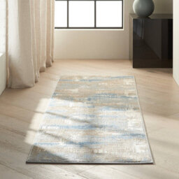 Blue Beige Abstract Modern Easy To Clean Rug For Living Room Bedroom And Dining Room-122Cm X 183Cm - thumbnail 7