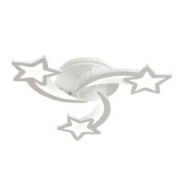 Darphe 45W Five Pointed Star Led Semi-Flush Ceiling Light, Creative White Meteor Ceiling Light - thumbnail 1