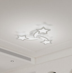 Darphe 45W Five Pointed Star Led Semi-Flush Ceiling Light, Creative White Meteor Ceiling Light - thumbnail 2