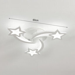 Darphe 45W Five Pointed Star Led Semi-Flush Ceiling Light, Creative White Meteor Ceiling Light - thumbnail 6