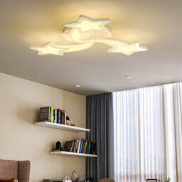 Darphe 45W Five Pointed Star Led Semi-Flush Ceiling Light, Creative White Meteor Ceiling Light - thumbnail 3