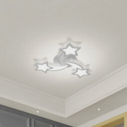 Darphe 45W Five Pointed Star Led Semi-Flush Ceiling Light, Creative White Meteor Ceiling Light - thumbnail 4