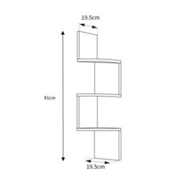Living And Home 3 Tier Brown Zigzag Design Wooden Floating Wall Corner Shelf Bookcase 810 mm (H) - thumbnail 6