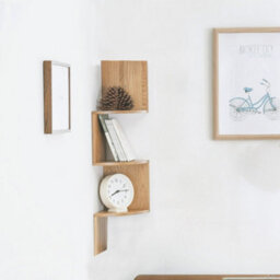 Living And Home 3 Tier Brown Zigzag Design Wooden Floating Wall Corner Shelf Bookcase 810 mm (H) - thumbnail 3