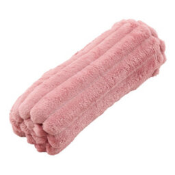 Thehotsale Flannel Super Soft Warm Reversible Fluffy Striped Throw Blanket Pink 150Cm W X 100Cm D Livingroom Bedroom Patio - thumbnail 5