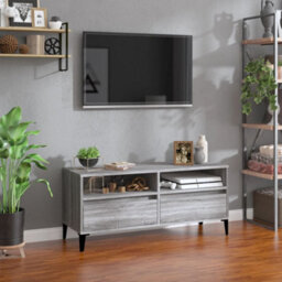Berkfield Tv Cabinet Grey Sonoma 100X34.5X44.5 Cm Engineered Wood - thumbnail 1