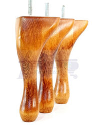 L&F Queen Anne Wooden Legs 200mm High Set Of 4 Medium Oak Wash Furniture Feet Settee Chairs  Sofas Footstools M10 (10mm) - thumbnail 6