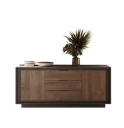 FurniComp LTD Furnicomp Berlin 2 Door 3 Drawer 180Cm Grey And Mercure Oak Sideboard - thumbnail 2