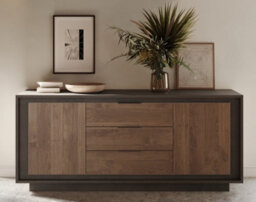 FurniComp LTD Furnicomp Berlin 2 Door 3 Drawer 180Cm Grey And Mercure Oak Sideboard - thumbnail 4