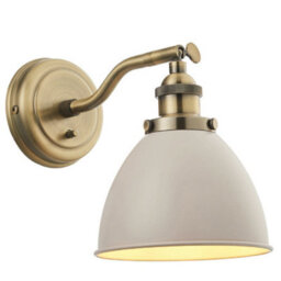 2 Pack Adjustable Industrial Wall Light Brass & Grey Shade Vintage Arm Lamp - thumbnail 4