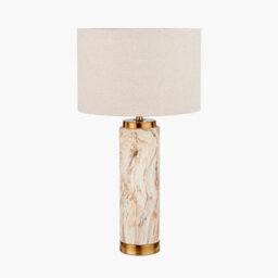 Pacific Lifestyle Natural Stone Effect Ceramic Tall Table Lamp - thumbnail 2