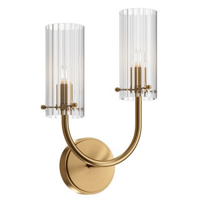Luminosa Lighting Luminosa Arco Neoclassic Wall Lamp Brass, Glass Shade - image 1