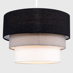 Valuelights Aztec 3 Tier Black Fabric Ceiling Light Shade And Bulb (D)30Cm - thumbnail 4