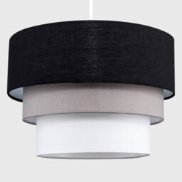 Valuelights Aztec 3 Tier Black Fabric Ceiling Light Shade And Bulb (D)30Cm - thumbnail 2