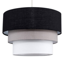 Valuelights Aztec 3 Tier Black Fabric Ceiling Light Shade And Bulb (D)30Cm