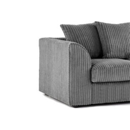 Furnishings For Less UK Luxor Jumbo Cord 3 + 1 + 1 Fabric 3 Piece Sofa Suite - Scatter Back Grey - thumbnail 6