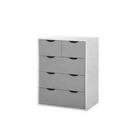 5 Drawer Chest Of Drawers In Grey And White - thumbnail 4