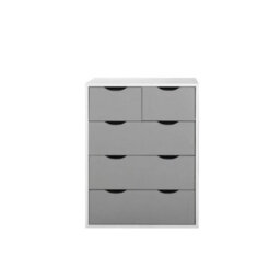 5 Drawer Chest Of Drawers In Grey And White - thumbnail 3