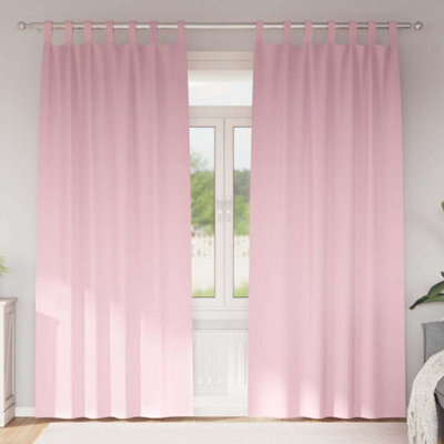 Berkfield Curtains With Curtains 2 Pcs Baby Pink 245 X 140 Cm Polyester - image 1