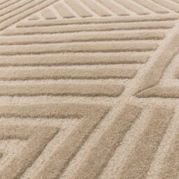 Taupe Handmade Wool Modern Easy To Clean Handmade Geometric Dining Room Bedroom And Living Room Rug-200Cm X 290Cm - thumbnail 2