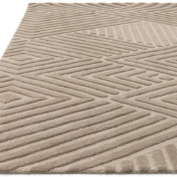 Taupe Handmade Wool Modern Easy To Clean Handmade Geometric Dining Room Bedroom And Living Room Rug-200Cm X 290Cm - thumbnail 4
