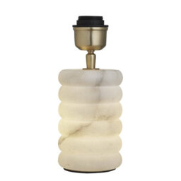 Industville Alabaster Stone Dual Lit Table Lamp, Empire Cotton Shade - thumbnail 5