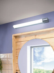 Elegant Silver Chrome Led Wall And Mirror Light With White Shade 15W - thumbnail 3
