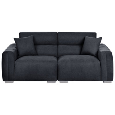 Beliani Sofa 3 Seater Fauskan Fabric Black - image 1