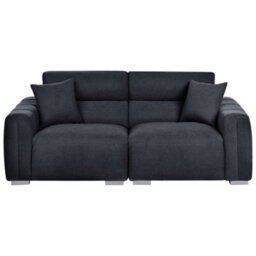Beliani Sofa 3 Seater Fauskan Fabric Black - thumbnail 1
