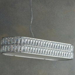 5 Bulb Ceiling Bar & 2X Matching Wall Mount Light Long Chrome & Crystal Glass - thumbnail 4