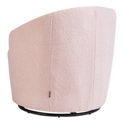 Beliani Swivel Armchair Davik Boucle Pastel Pink - thumbnail 5