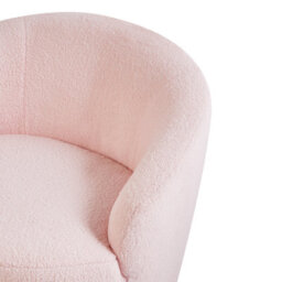 Beliani Swivel Armchair Davik Boucle Pastel Pink - thumbnail 7