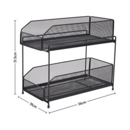 2 Tiers Kitchen Under Sink Storage Organiser Shelf Spice Rack - thumbnail 2