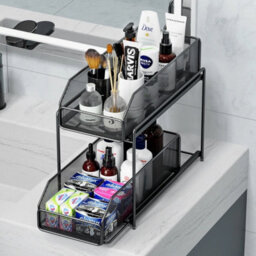 2 Tiers Kitchen Under Sink Storage Organiser Shelf Spice Rack - thumbnail 5