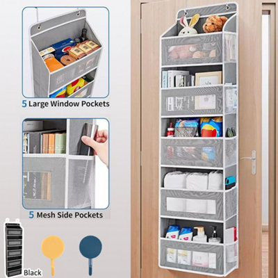 Over The Door Hanging Organiser Space Saving 5 Pockets Wardrobe Toys Storage New - image 1