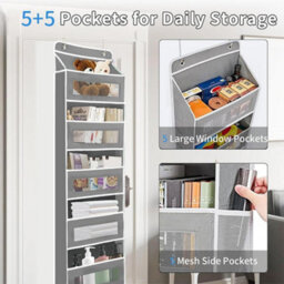Over The Door Hanging Organiser Space Saving 5 Pockets Wardrobe Toys Storage New - thumbnail 5