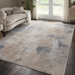 Beige Grey Luxurious Modern Easy To Clean Abstract Rug For Dining Room Bedroom And Living Room-160Cm X 221Cm - thumbnail 1