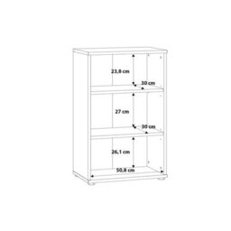 Wyld Haus Bucharest Low Narrow 2-Shelf Bookcase In Vintage Oak 550X340X854mm - thumbnail 6
