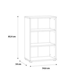 Wyld Haus Bucharest Low Narrow 2-Shelf Bookcase In Vintage Oak 550X340X854mm - thumbnail 5