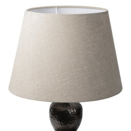 Antique Bronze Bedside Table Lamp With Round Metal Base & Fabric Shade - 64Cm High For Living Room, Bedroom, Office Decor - thumbnail 4
