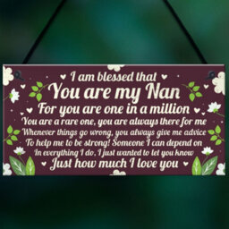 Red Ocean Thank You Gift For Nan Hanging Plaque Nan And Grandad Gifts For Grandparents Keepsake - thumbnail 5