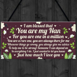 Red Ocean Thank You Gift For Nan Hanging Plaque Nan And Grandad Gifts For Grandparents Keepsake - thumbnail 4